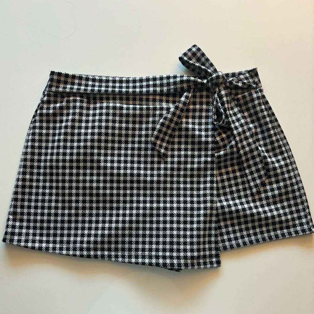 Forever 21 3x Gingham Wrap Skort